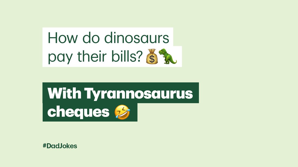 TD_Canada's tweet photo. Happy Father’s Day! To all the father figures out there, we’ve gathered the most hilarious dad jokes. You may not laugh, but at least pop will.💚 😂 https://t.co/XEvlDSSn49