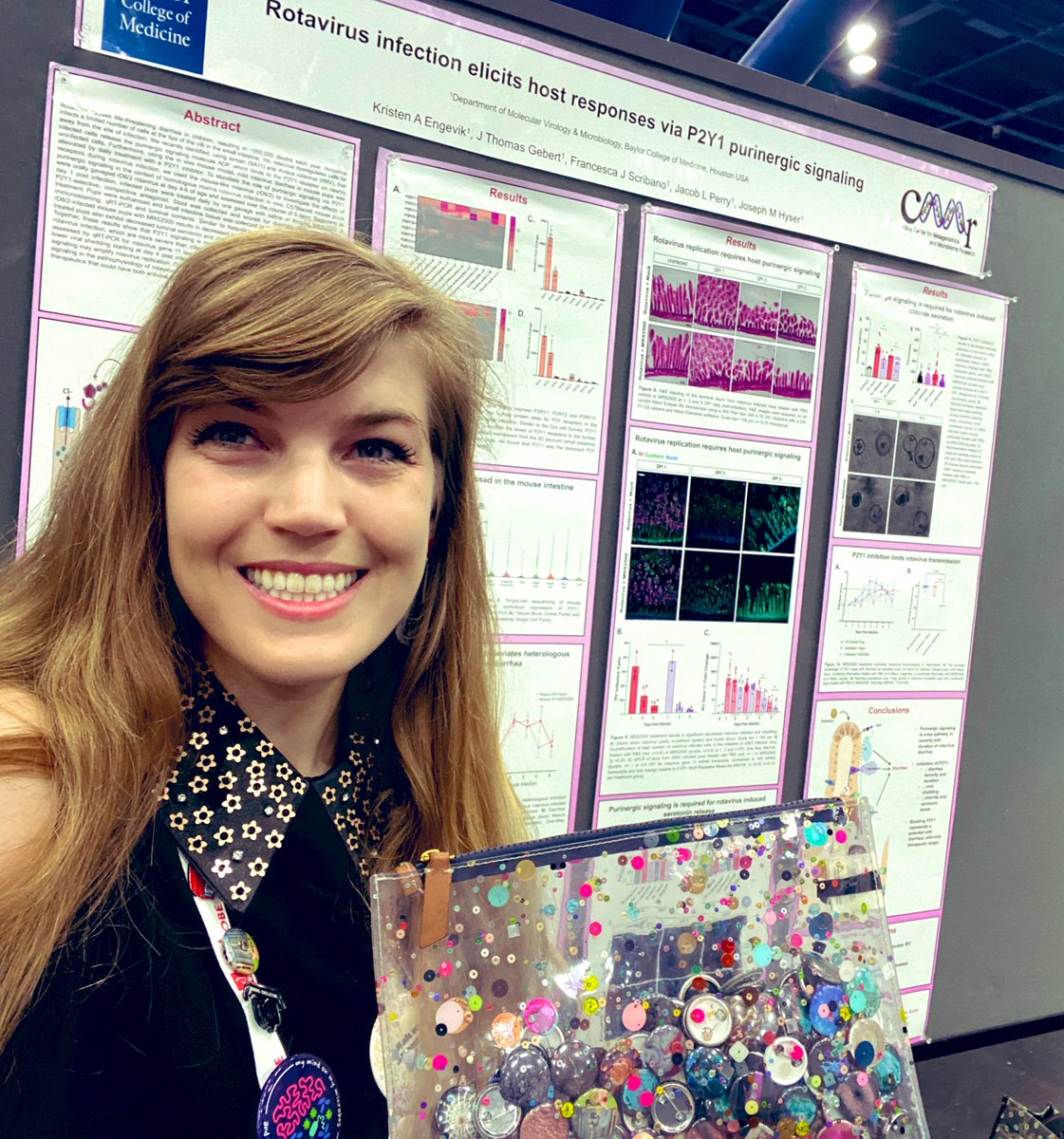 thekengevik's tweet photo. Ready for the #ASMicrobe poster session - feel free to stop by poster 992 for some @asm_tmc MicroArt pins or to talk about my postdoc work in the @HyserLab on rotavirus & purinergic signaling
@ASMicrobiology #microart #postertime https://t.co/90XML5Z0Vx