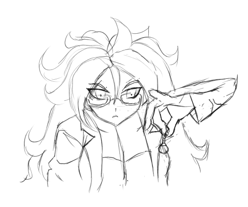 Day 625: Hitbox commission sketch #android21 #gokublack #fighterz #ArtCommission