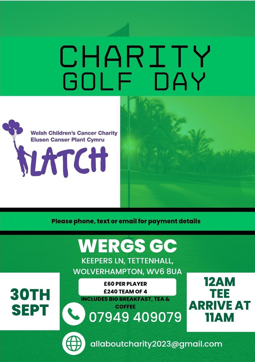 All welcome Sponsors and prize donations welcome. #Cancer #childrenwithcancer #Golf #chari