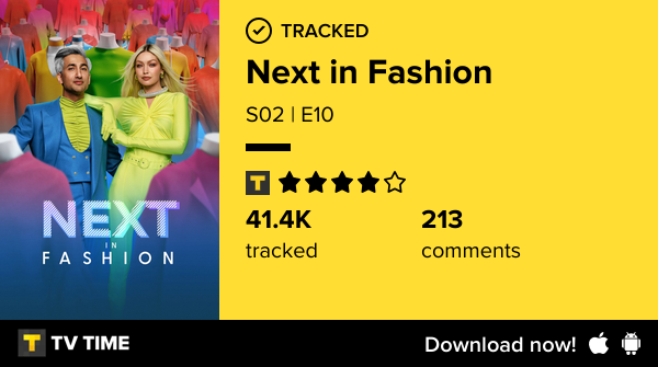I've just watched episode S02 | E10 of Next in Fashion! #nextinfashion  tvtime.com/r/2RdoT #tvtime
