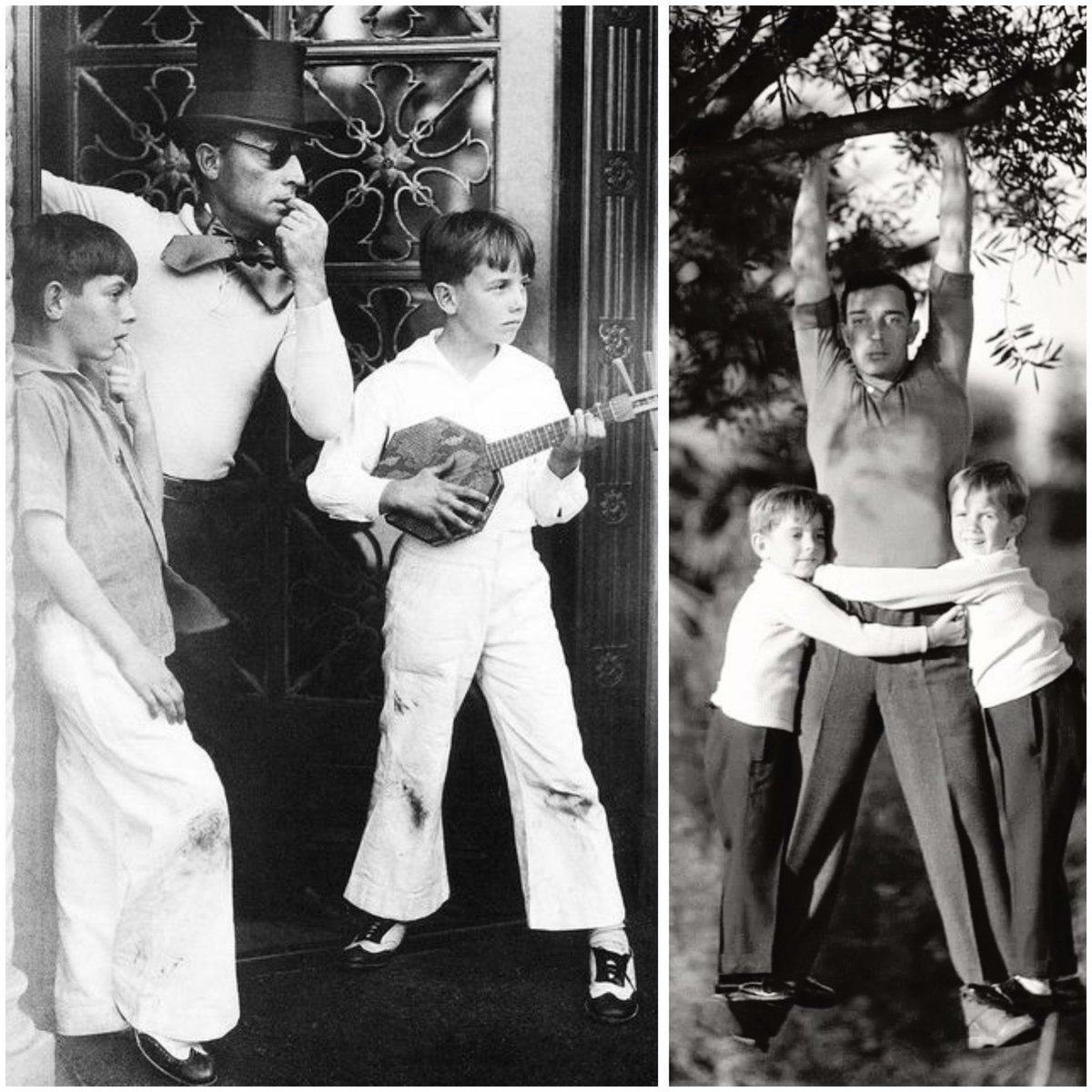 Two great images of Buster and his sons. 
#HappyFathersDay 
#FathersDay
#BusterKeaton
#BusterLove🍀