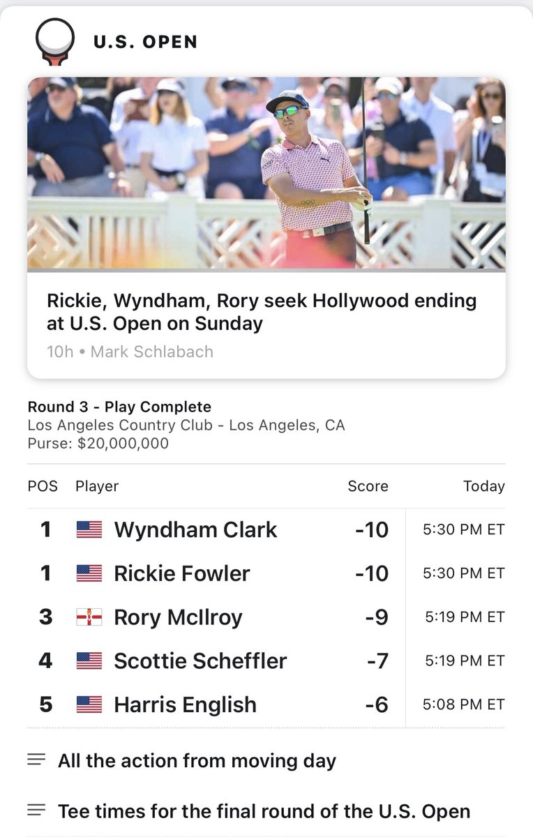 Thank you ESPN, event takes place in pacific time zone, I reside in pacific time zone. Nice tidy example of the east coast bias. Let’s go Rickie!