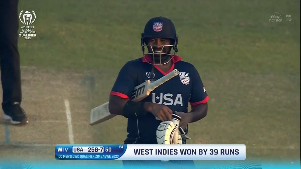 A great fightback by the USA.

West Indies won by 39 runs, but USA put on a show. Gajanand Singh smashed a century in 109 balls.