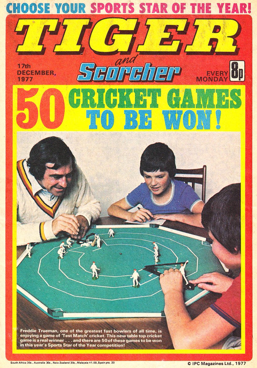 As it's raining in the Test, here's a chance to show how we promoted a Test Match game competition in Tiger. The great Fred Trueman concentrating on the action.
