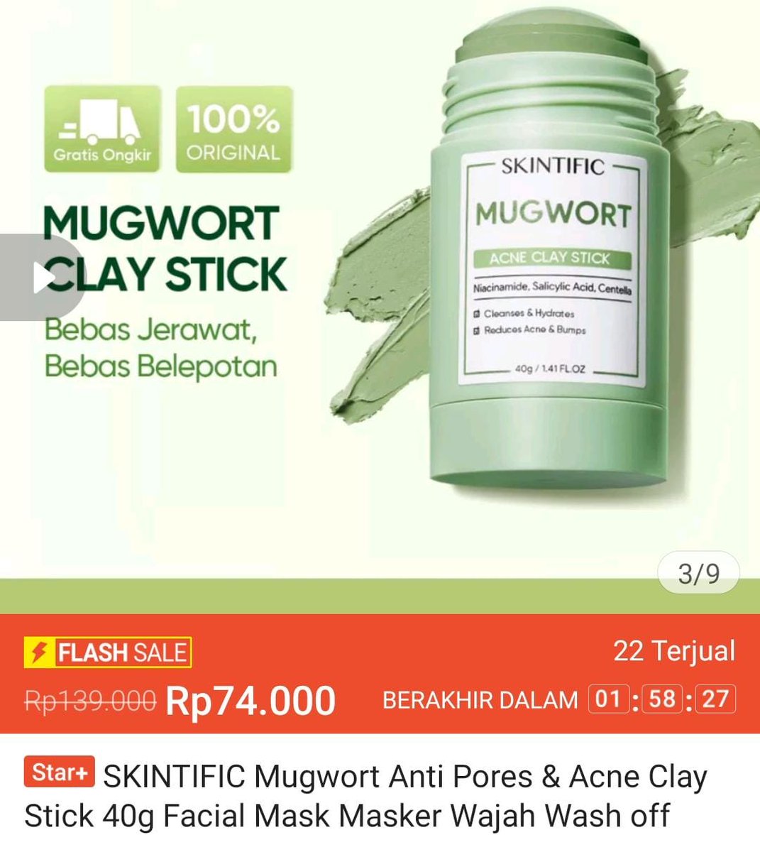 SKINTIFIC SERIES
Checkout Rp 1000
⏰ 00.00 wib

Mugwort acne clay stick
shope.ee/40C420kVkG
shope.ee/fvc3yuhyn
shope.ee/8extanntOK