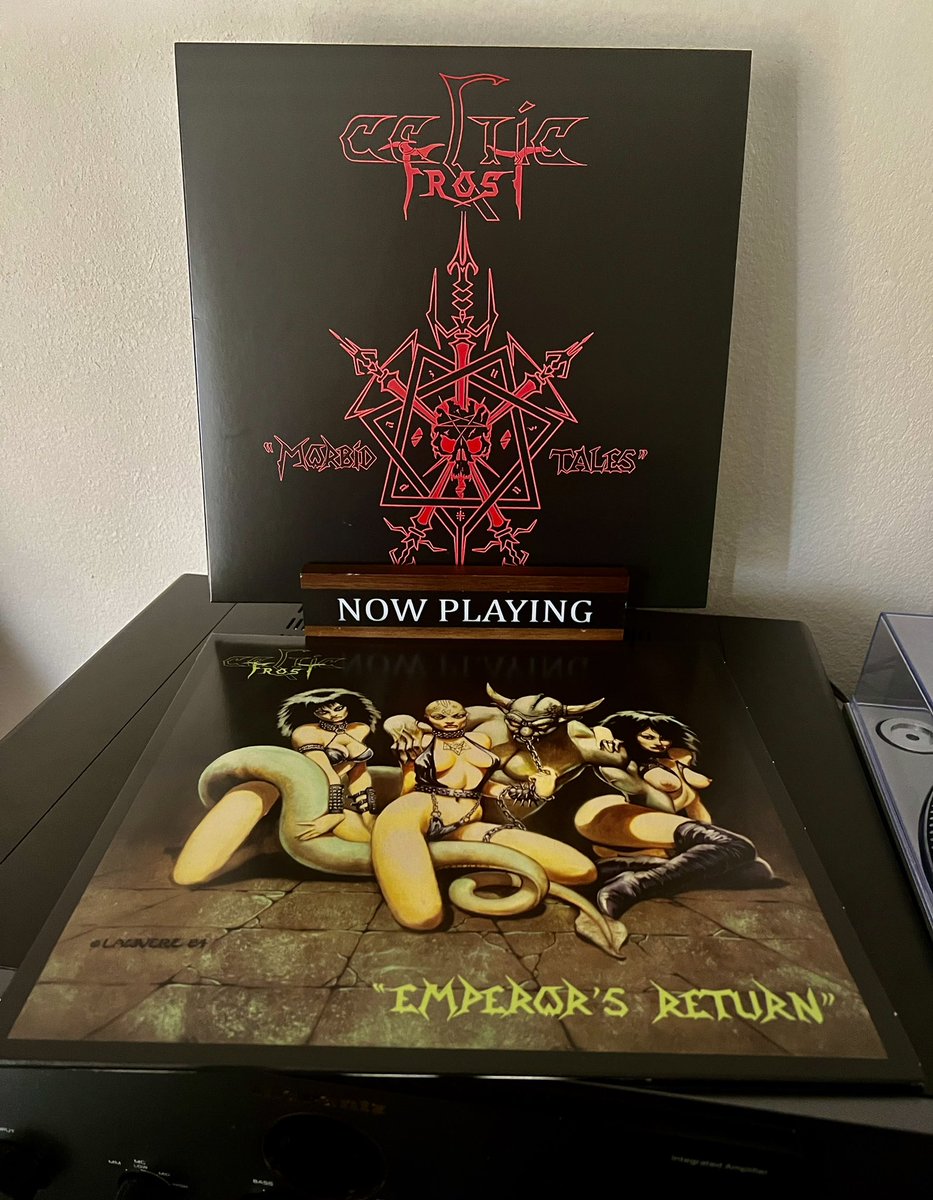 MoKnowsMetal's tweet photo. Saw a lot of Celtic Frost chatter on here today that has me spinning the “Danse Macabre” boxed set. There is no question these early EP’s are both fantastic and so highly influential; especially as it pertains to more extreme metal.
#MorbidTales
#EmperorsReturn
#CelticFrost https://t.co/p404N9GcKz