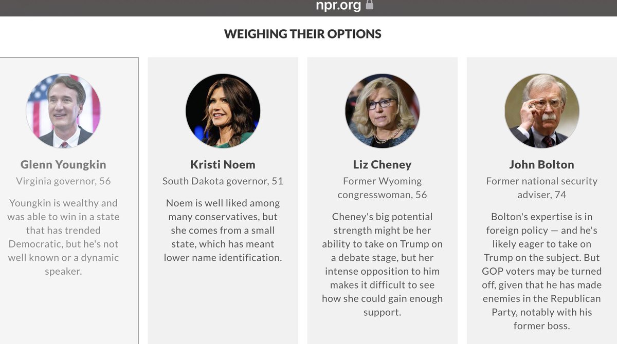 Funny thing- only declared candidates w colonial 🇺🇸 roots are @AsaHutchinson @SenatorTimScott! In 2nd chart, see 2nd row for 🇺🇸roots. Undeclared, but 🇺🇸add @LizCheney @AmbJohnBolton @GovernorVA. So #WeThePeople are to follow immigrant w foreign values!? Our 🇺🇸 @POTUS @JoeBiden