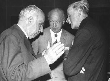 Physics Photo Of the Day: The three titans of quantum physics: Niels Bohr, Werner Heisenberg and Paul Dirac having a conversation.