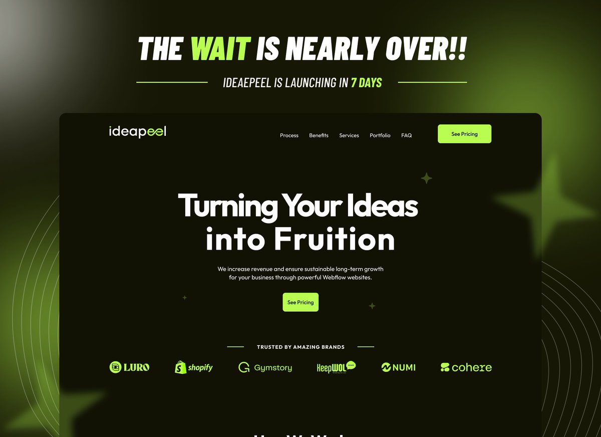 🎉 Exciting news for the Webflow community! 🚀 Our Webflow agency, Ideapeel, is launching in 7 days! Get ready for stunning web designs and creative solutions. Stay tuned for the big reveal! ✨ #IdeapeelLaunch #webflow #Webdesign #NoCode