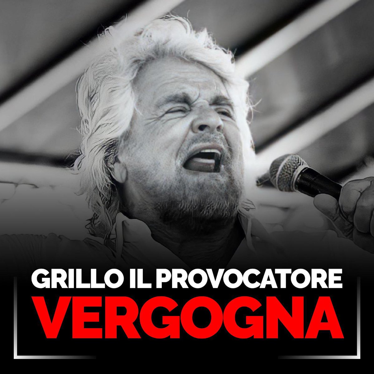 Un uomo senza coscienza e senza idee. 
Grillo evoca il passamontagna, richiamando nella memoria collettiva gli anni del terrorismo e i magistrati politicizzati vorrebbero mettere il bavaglio al Parlamento. 
#18giugno