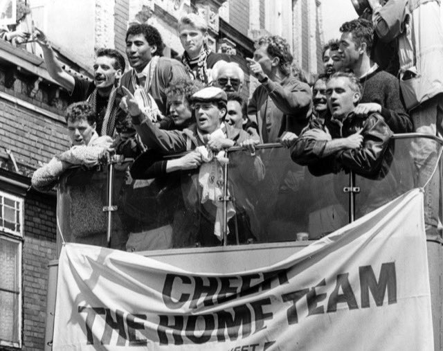 Although they lost to Port Vale in the 1988/89 play off final, Bristol Rovers players travelled on an open bus from Keynsham to Kingswood to thank fans for their support