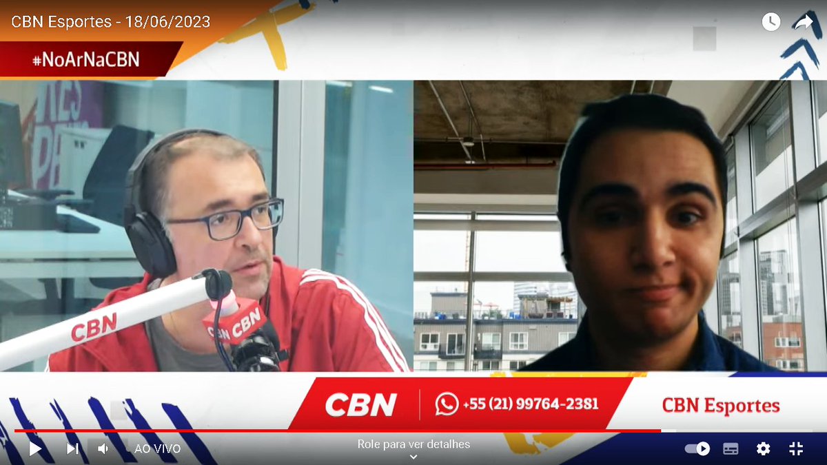 Participei do programa da <a href="/CBNoficial/">Rádio CBN</a> com o <a href="/ebolicbn/">Carlos Eduardo Eboli</a> para falar um pouco sobre a <a href="/conafut/">CONAFUT</a> 2023.
Obrigado pelo espaço!

Tudo sobre o evento você encontra nesse link:
bit.ly/conafut23

#CONAFUT #Futebol