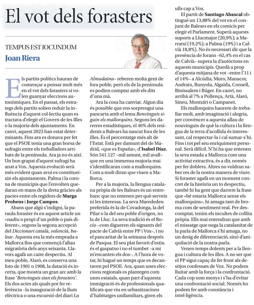 Una descripció de la Mallorca actual.