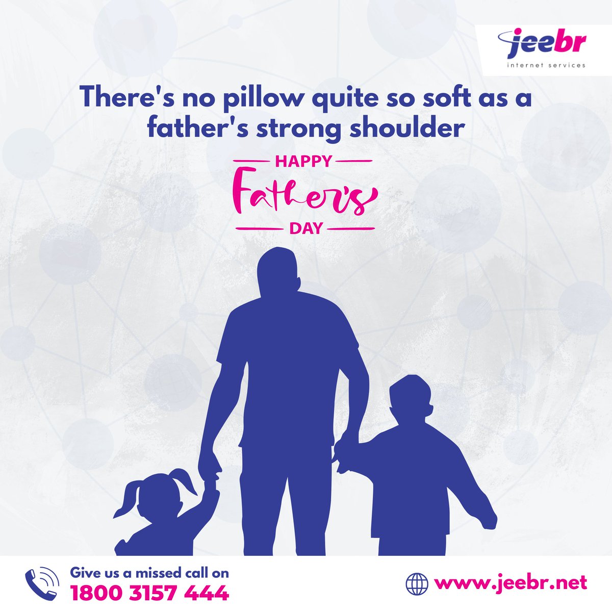If a mother is your backbone, the father is your strength ! Sometimes less expressive but his heart beats only for the children...HAPPY FATHER'S DAY ❤️

#jeebrinternet #happyfathersday2023 #father #love #family #internetserviceprovider #internetpackages #cloudconnectivity #callus
