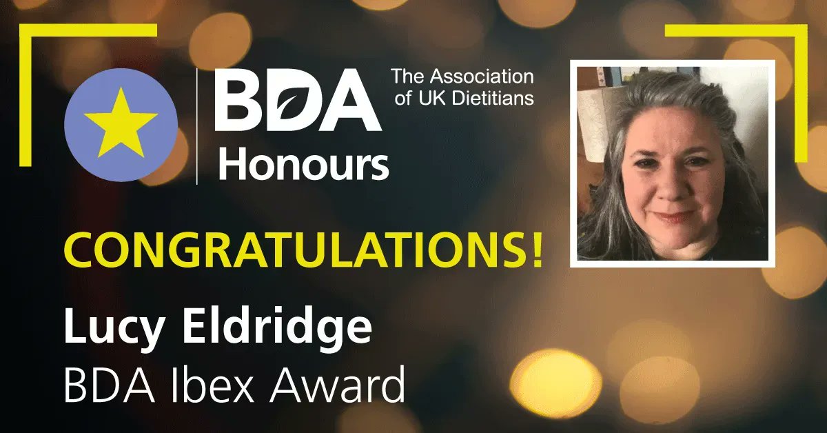 A huge congratulations to Lucy Eldridge @lucye_ee, Associate Lead for Therapies/Head of Dietetics at The Royal Marsden NHS Foundation Trust, who has been awarded an Ibex honour 👏

Lucy will receive the honour at the #BDAAwards on 4 July🎉

@BDA_Oncology