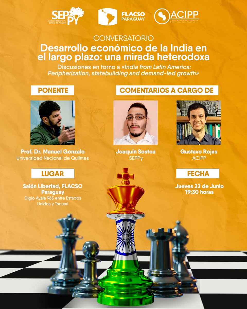 elexcedente's tweet photo. 📍Si te interesan los procesos de crecimiento y desarrollo económico, te esperamos este jueves 22 de junio para conversar con @manolo_gonzalo sobre el desarrollo de la India 🇮🇳 en torno a su interesante libro. https://t.co/HergdywmIO