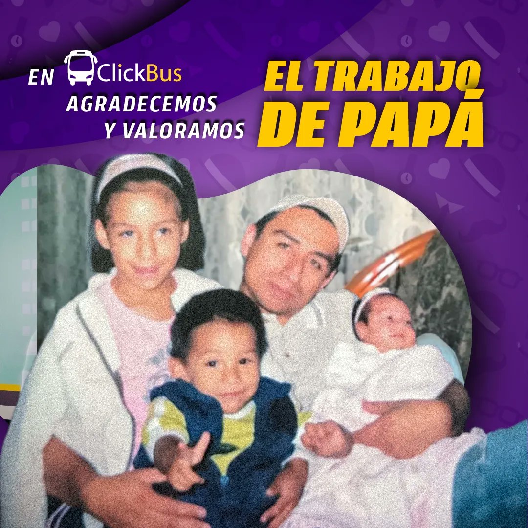 Click_Bus's tweet photo. 👨A nuestros grandes compañeros de viaje, ¡Feliz día del padre! 🎉
#DíaDelPadre #Papá #ClickBusMX https://t.co/BKwUHU91A2