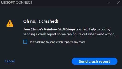 My game still crashing ... <a href="/UbisoftSupport/">Ubisoft Support</a> <a href="/Rainbow6Game/">Rainbow Six Siege</a>