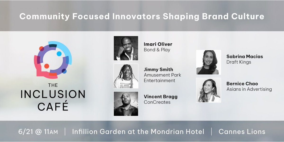 I am looking forward to tuning in to hear from top leadership at #InfillionAtCannes on how each innovators’ best practices help them to remain rooted in their communities while elevating their brands:  bit.ly/42EeUiY 

#AENbuzz #DEIA #BrandStrategy #CannesLions2023