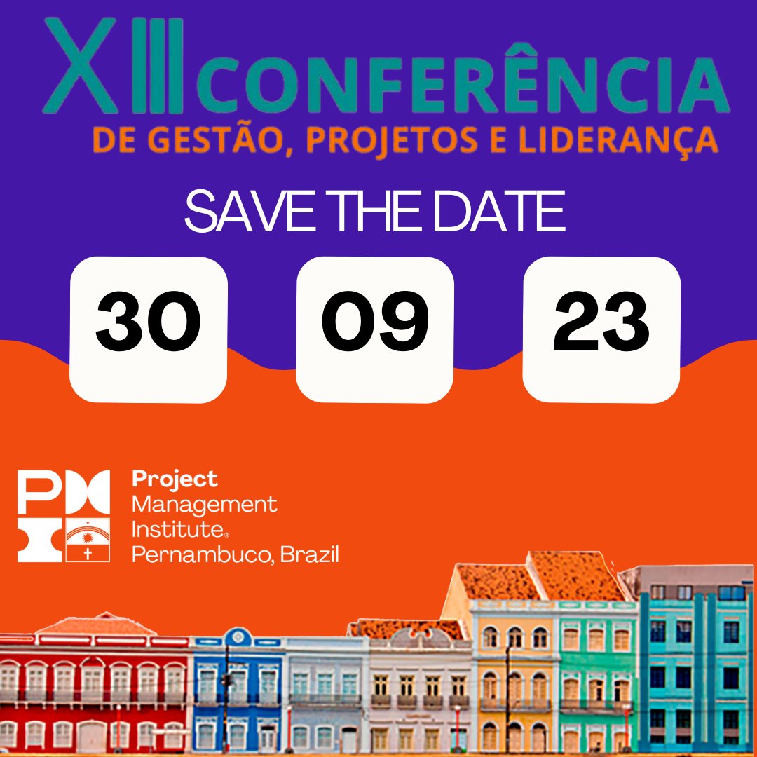 PMI_PE's tweet photo. 🌟Você está pronto para uma experiência enriquecedora, repleta de conhecimento, interatividade e oportunidade de networking?

Save the date 
🗓 30/09/2023

#PMI #PMIPE #CGPL2023 #GestãoDeProjetos #InscriçõesAbertas #projetos https://t.co/X4KVjeWBr6