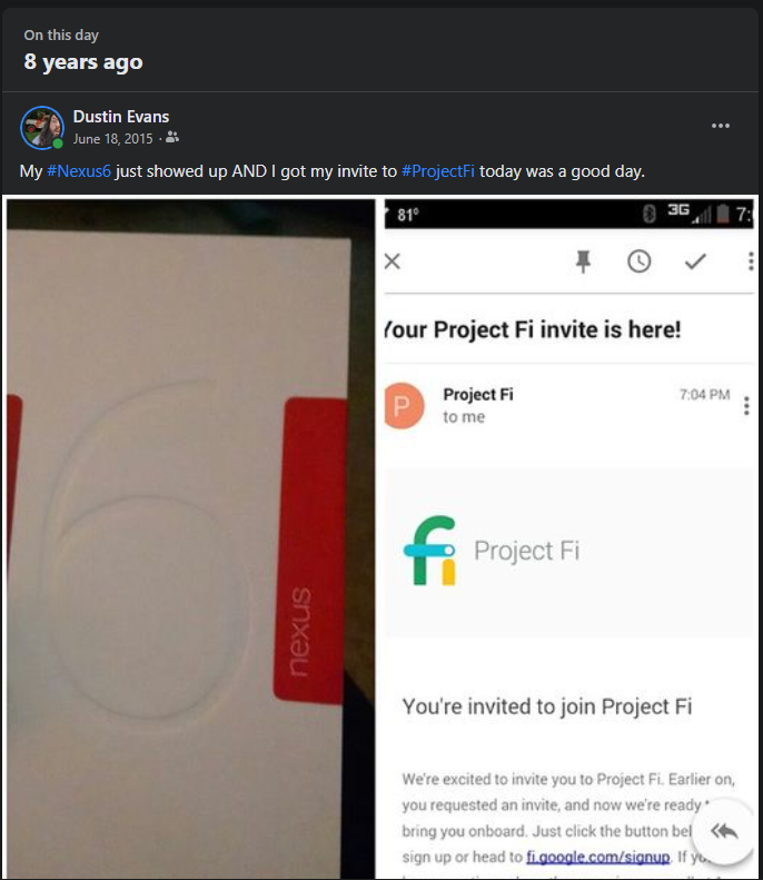 .@googlefi 8 years ago today. Currently rocking a #Pixel6Pro instead of the #Nexus6 almost a decade. From #ProjectFi to #GoogleFi