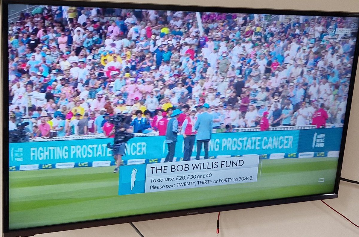 Great to see funds being raised for #ProstateCancer during Day 2 #Ashes23 @Edgbaston Thank you for supporting prostate cancer research & awareness #BlueForBob @bobwillisfund bobwillisfund.org And loving all the chat re memories of Bob Willis during day 3 rain delay!!