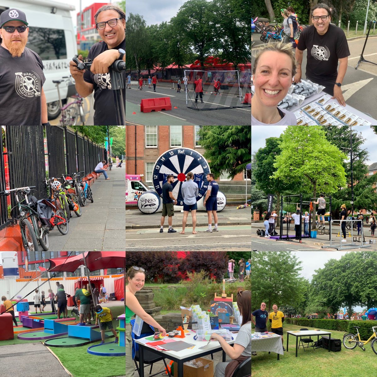 evefrancisholt's tweet photo. I couldn’t resist popping into #TraffordLive event on my run today and ended up hanging around, quite literally. Lots of free activities for the whole family. Great to see so many people having fun moving. #TraffordMoving #GMMoving #ActiveLivesforAll https://t.co/wcVtrXOeJb
