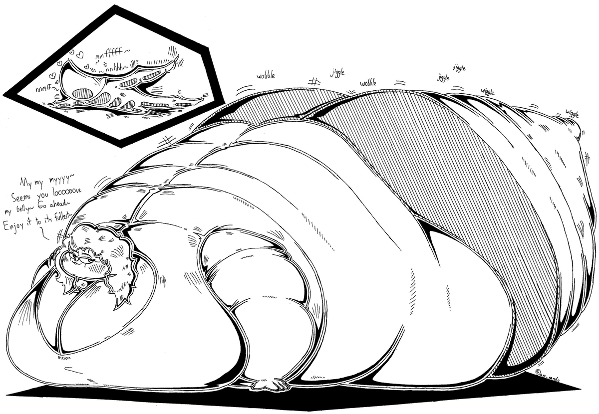 a c0mm. for anonymous, of Jessy, belonging to anonymous, smushing someone so, so much, with her gorgeous belly~ :3