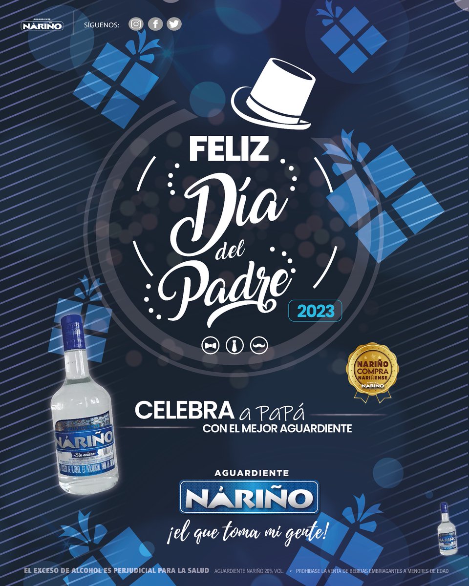 👨‍👧¡Feliz día del Padre! Celebremos juntos el amor y la dedicación de todos los papás que hacen de cada hogar un lugar especial para sus familias.

🫶Aguardiente Nariño 
•𝓮𝓵 𝓺𝓾𝓮 𝓽𝓸𝓶𝓪 𝓶𝓲 𝓰𝓮𝓷𝓽𝓮•

#MesDelPadre
#ElQueTomaMiGente
#AguardienteNariño