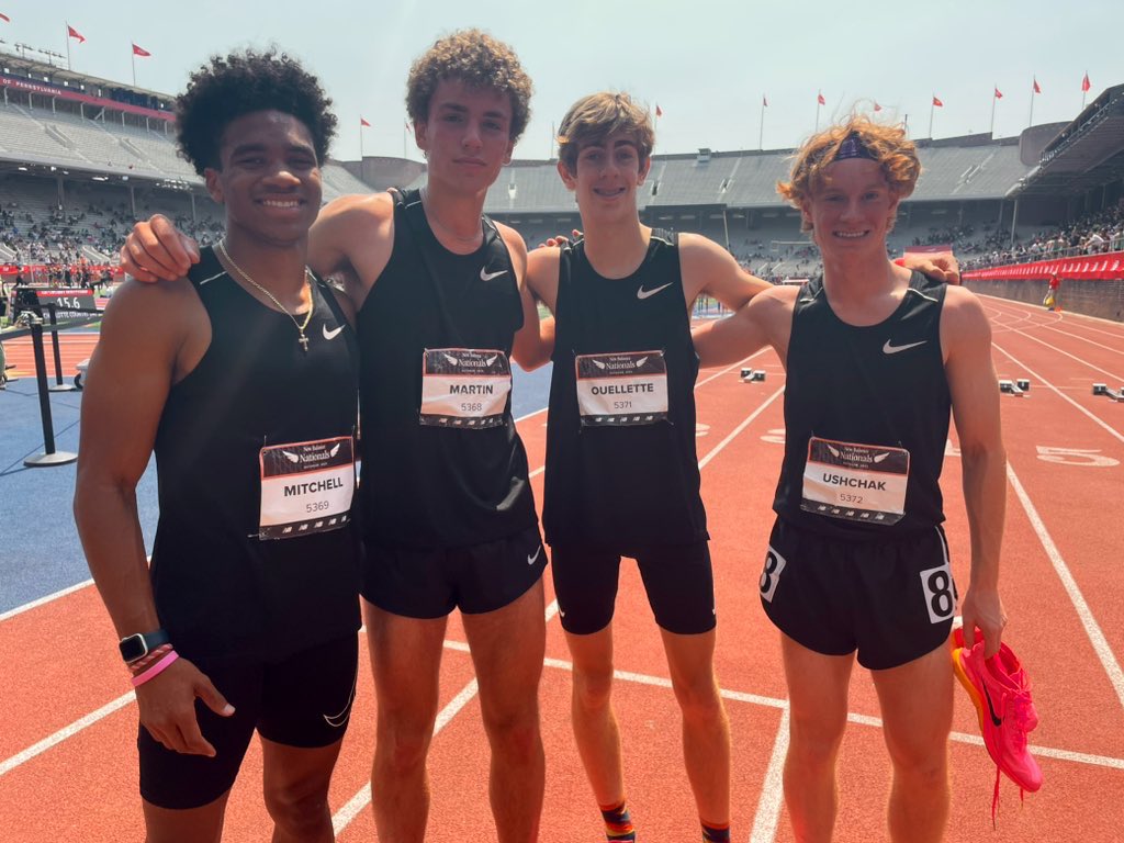 athleticsXHS's tweet image. 🇺🇸 Your Xavier All-Americans 🇺🇸

At New Balance Nationals today, the @Xavier_XC_TF DMR team of Jack Ouellette ’25, Stylz Mitchell ’24, Alex Ushchak ’23 &amp;amp; Owen Martin ’25 ran 10:10.56 to capture 6th place &amp;amp; All-American status.

Congrats‼️

#TraditionMatters
#ThisisXavier
#cttrack