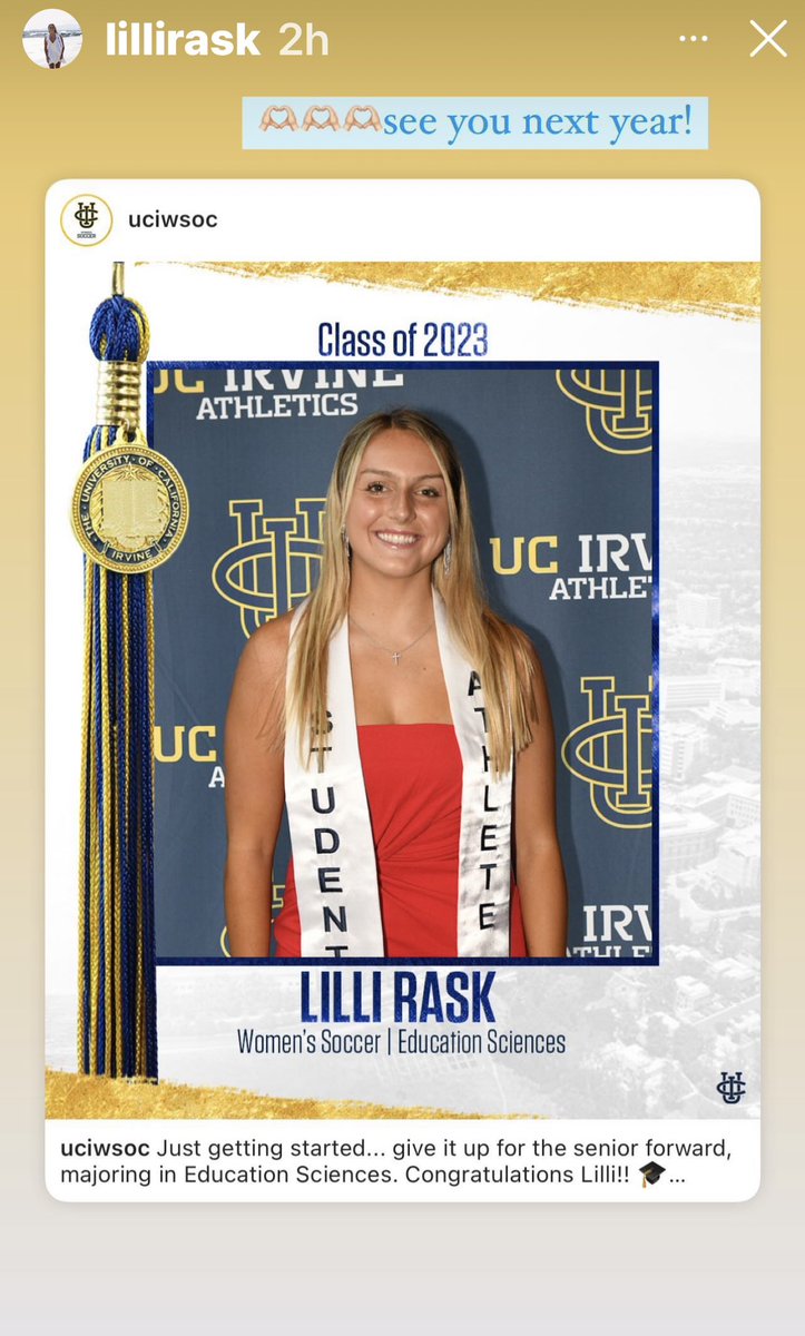 RobRask's tweet image. Congratulations Lilli! 2023 UC Irvine Graduate! Love YOU❤️💯‼️