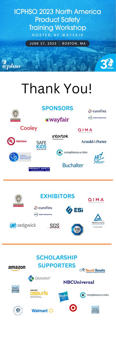 #ICPHSO Thanks all the sponsors listed below for your continued support! icphso.org/page/2023Works… #productsafety #ICPHSO23 #ICPHSO30th