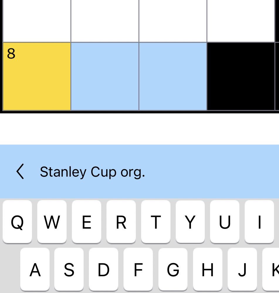 huge day for annoying people (hockey fans who are obsessed with the nyt mini crossword)