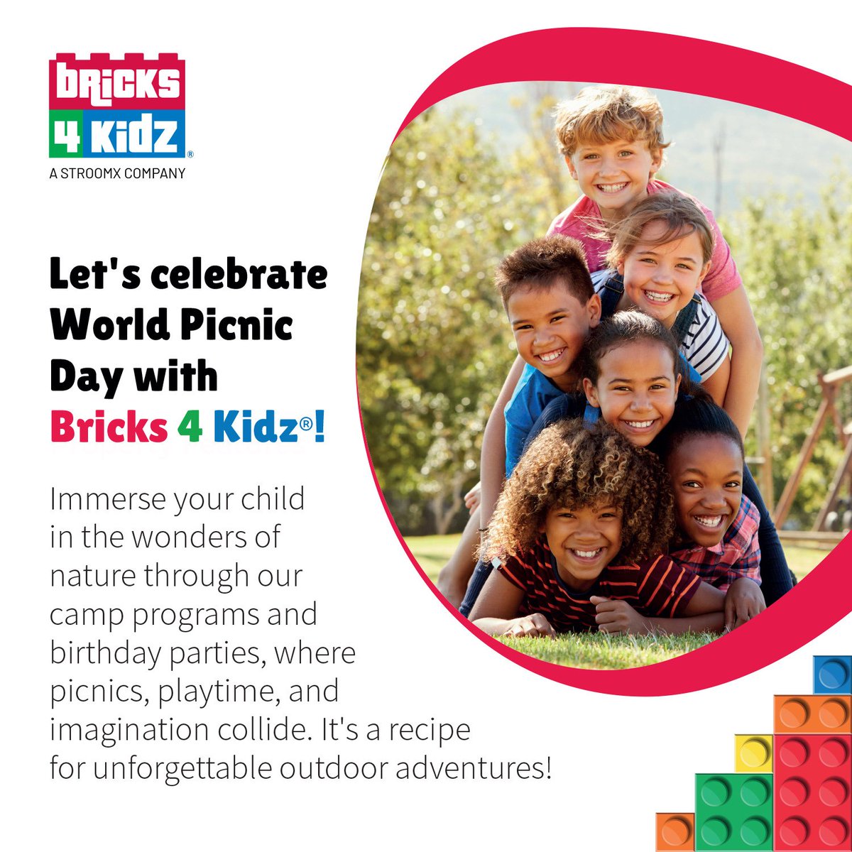 On this World Picnic Day, why not combine the best of both worlds? Join Bricks4Kidz for camp experiences and birthday parties that bring together the joy of picnics and the creativity of brick building. Let's make memories under the sun! 🌞🧱 #WorldPicnicDay #Bricks4Kidz