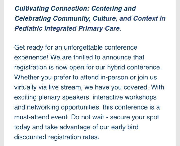 🌟Who is going to #DREAMIPC2023?  Discover groundbreaking models and research in pediatric integrated primary care. Connect with like-minded providers, researchers, and trainees. Let's revolutionize healthcare together! 🤝 Don't miss out on this unforgettable event! 🌈