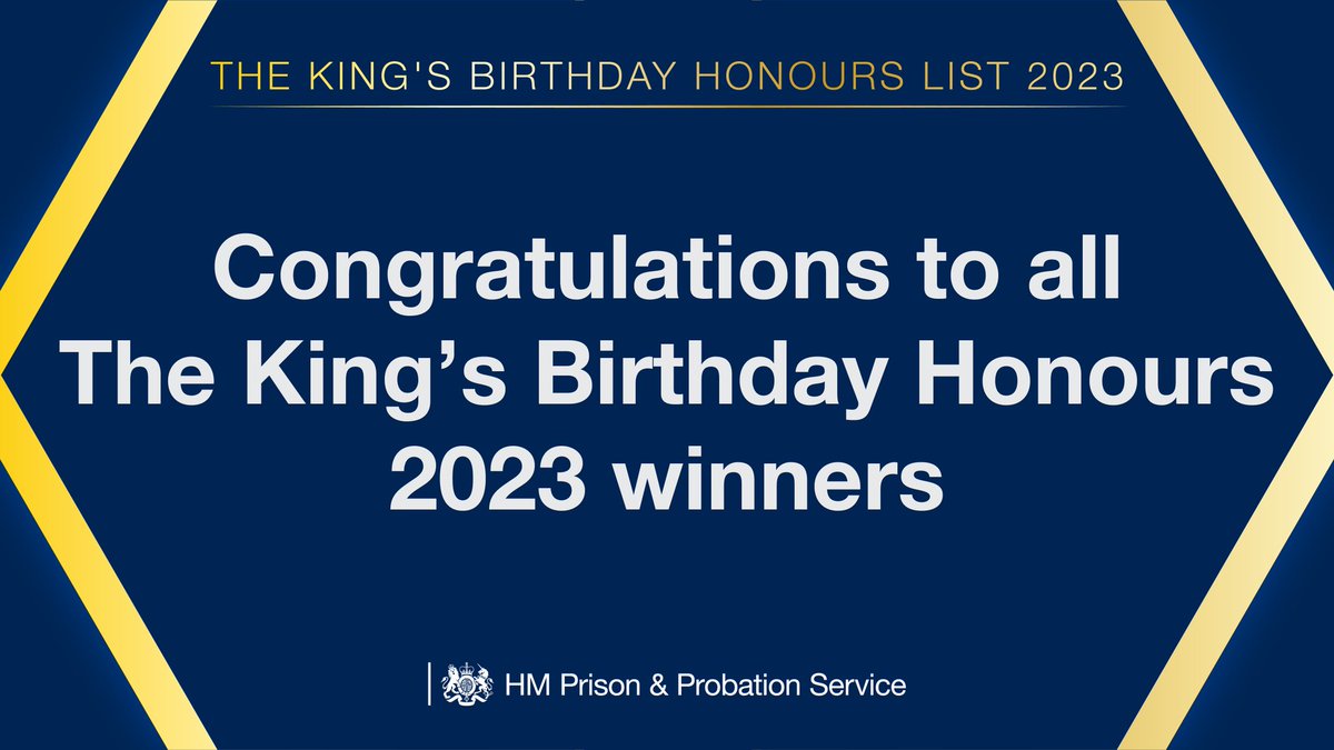 Huge congratulations to our @hmpps recipients of The King’s Birthday Honours Nicola Smith and Steve Machin - very proud of you. Thank you for your service