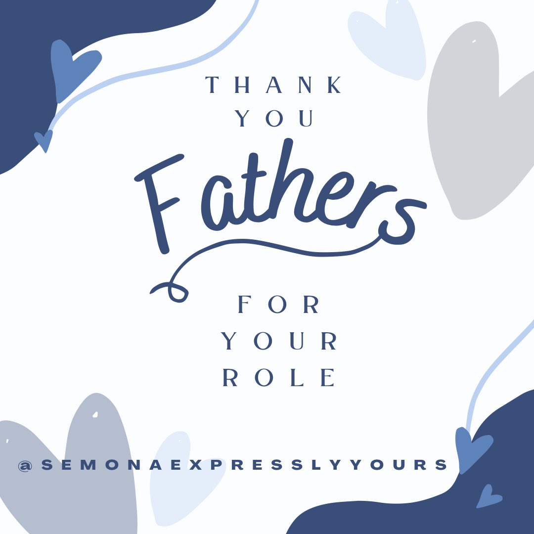 SemonaExpressly's tweet image. THE role fathers play in the lives of their children is meaningful in so many ways. Saluting fathers today and always. 💙#ExpresslyYours #ForReign #ForPurpose #ForHonor #serve #inspire #encourage #instruct #semonaexpresslyyours