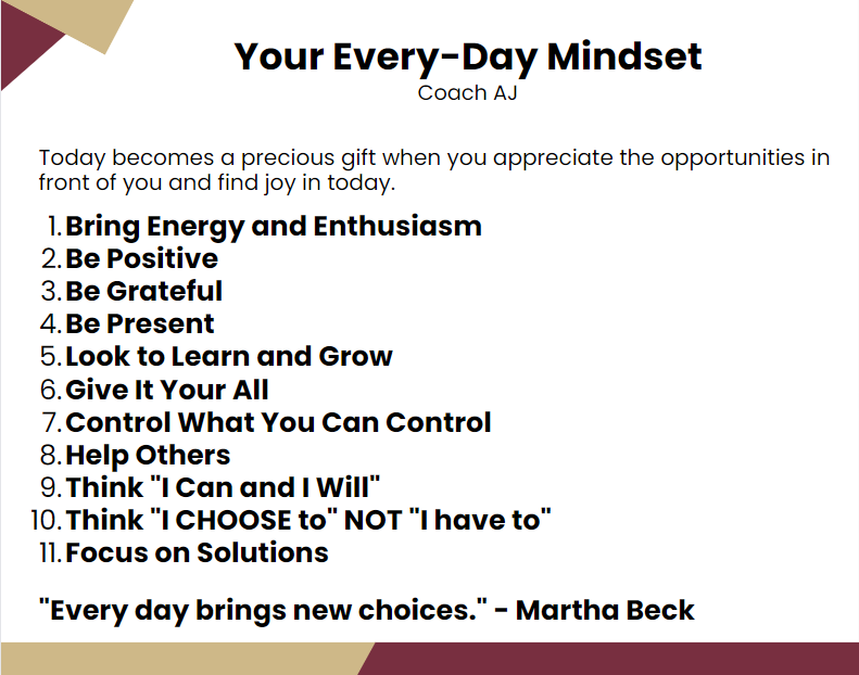 John Maxwell said, 'By choosing to embrace and practice good values every day, you choose the higher course in life.' Some of the simplest choices you make every day have the biggest effect on what you do and how you think. 11 choices for your mindset today👇