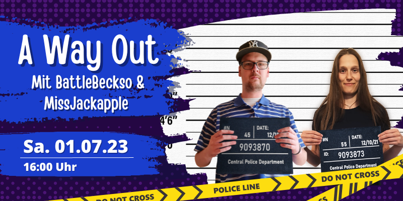 SHOWBASTERS's tweet photo. @BattleBeckso und MissJackapple sind partner in crime!🚨Werden sie es in die Freiheit schaffen? Bleibt gespannt und fiebert mit, wenn sich die beiden aus ihrer Gefangenschaft befreien wollen.🚓 https://t.co/VWhO5uBFx9