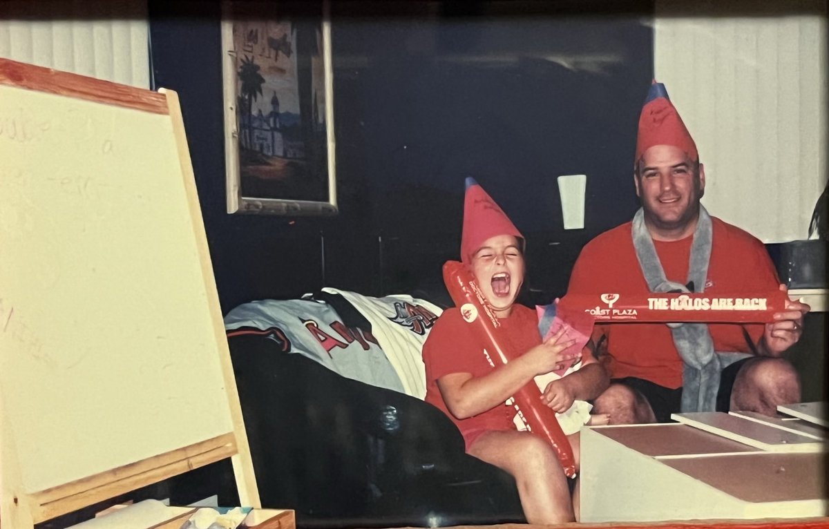 Happy Father’s Day, Dad! Thanks for bringing Angels Baseball into my life as a kiddo (scroll for our World Series Game 7 viewing party🤣) crazy to think we got you a brick many years ago and now I get to see it daily and think of our great ballpark mems! Love you!!