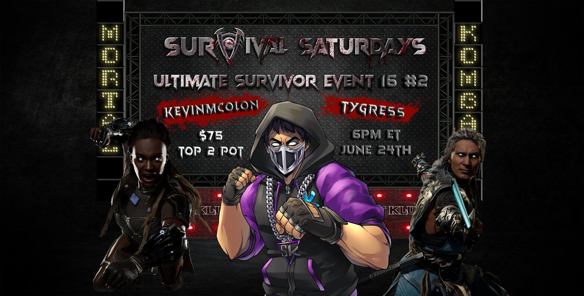 ⚠️WE ARE LESS THAN A WEEK AWAY⚠️

Sign ups klose this Thursday! The #UltimateSurvivorEvent 16 #2 starts THIS SATURDAY, 24TH 6 PM ET

NA/Wired only, Banned moves allowed, & $75 Top 2 pot

🗣️ @kevinmcolon @TygressD 

Sign up link:
🔗forms.gle/Mcwx5FcQKDpGme…
🎙️discord.gg/5RxuwKZMGq