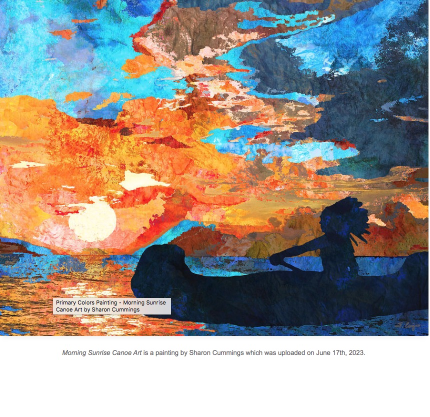 Morning Sunrise HERE:  fineartamerica.com/featured/morni… #sunrise #sun #sunset #lake #lakelife #canoe #canoeing #nativeamerican #art #collage #collageart #artwork #AYearForArt #BuyIntoArt