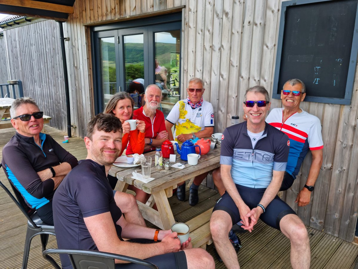 Yet another interesting and challenging ride from Preston Park , with a coffee stop at Great Ayton naturally and then tackling the hills over Commondale and Castleton for a well deserved lunch at the Yorkshire Cycle Hub. A hot but great Ride Lead my Mike P.