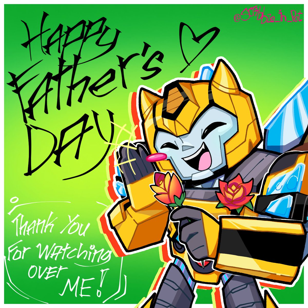 Happy Father's Day!💐🥀

#FathersDay #Transformers #Cyberverse #Bugbite #Bumblebee #Fanart #Art