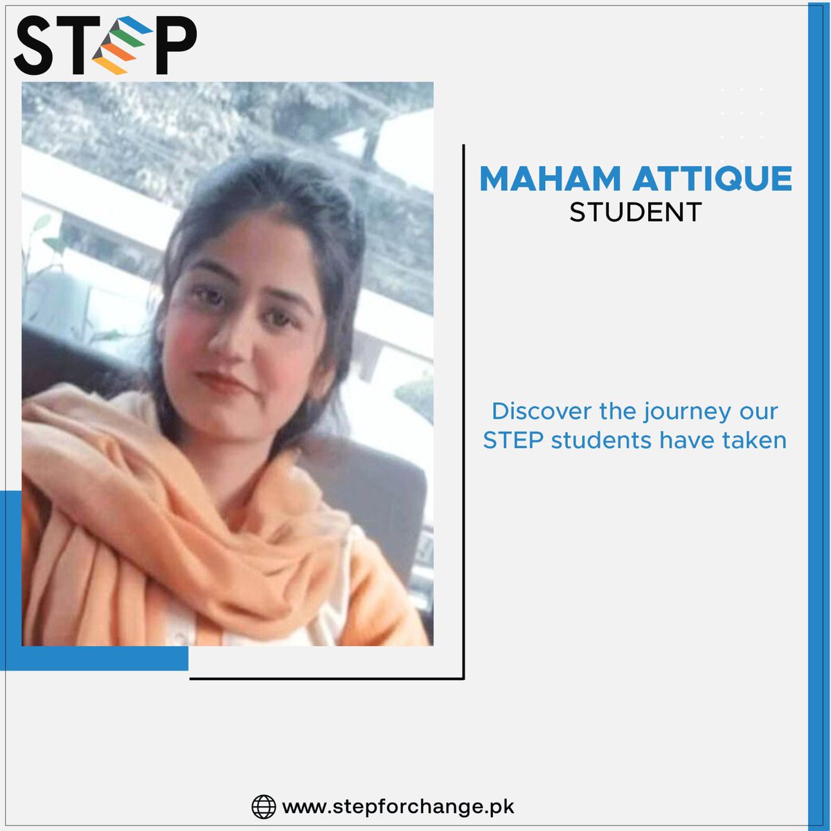 Maham Attique is an inspiring example of how hard work and dedication pay off! 

#sponsorskillsforstudents #stepprogram #skills #finalyear #Empowering #step #technicaltraining #nontechnicalskills
