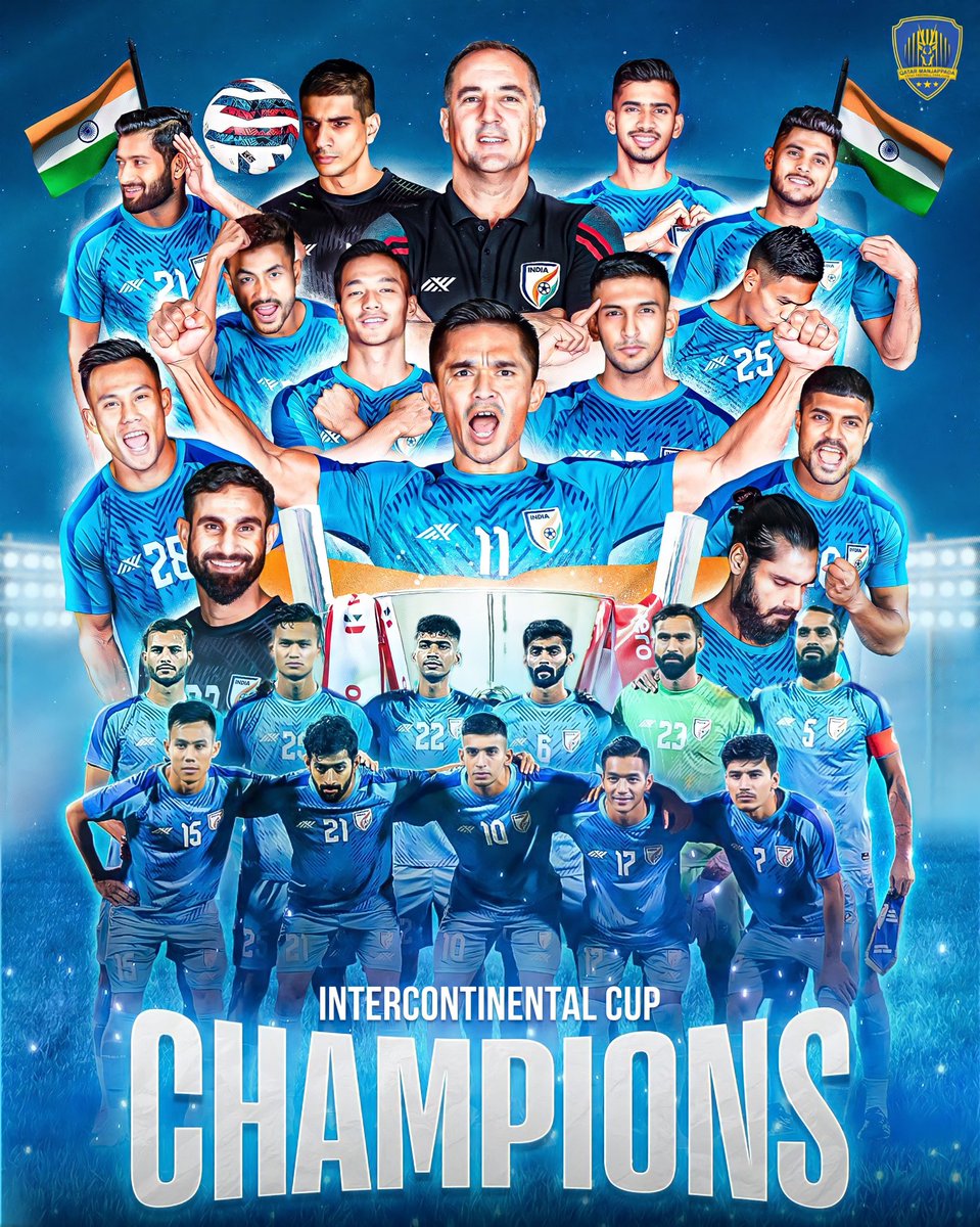 qatarmanjappada's tweet photo. "🏆🌍 Exhilarating ecstasy! The Blue Tigers reign supreme as champions of the esteemed Intercontinental Cup! 💥🔥⚽️ 

#IntercontinentalCupChampions https://t.co/9oRLEbIyox