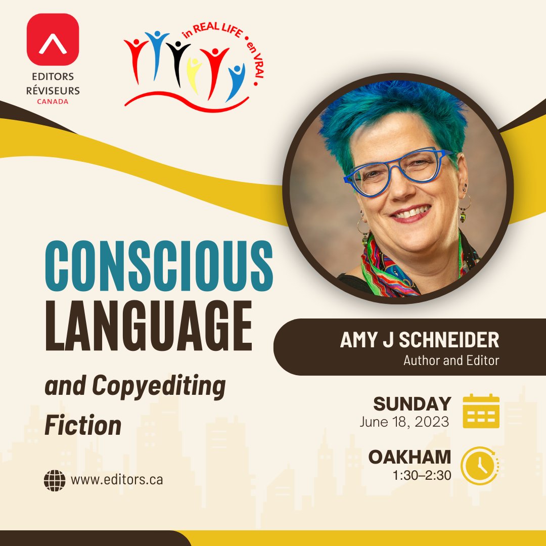I'm speaking at the @EditorsCanada 'Editors In Real Life' conference today. See you there! #ChicagoGuideToCEFiction bit.ly/CopyeditingFic… #copyediting #fiction #ConsciousLanguage #InclusiveEditing #Editors23 #EditorsIRL #Réviseurs23 #RéviserEV @UChicagoPress