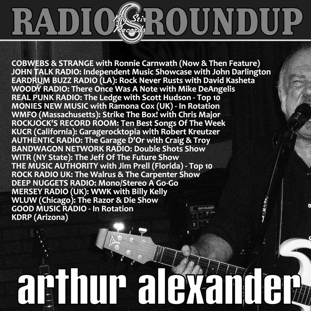 Here's the Radio Roundup for ARTHUR ALEXANDER's new single 'Woman' (out now: orcd.co/arthuralexande…)... with album news coming soon, the single's already on the airwaves courtesy of these fine stations and DJs!
#ArthurAlexander #RadioRoundup #IndiePop #PowerPop #GuitarPop