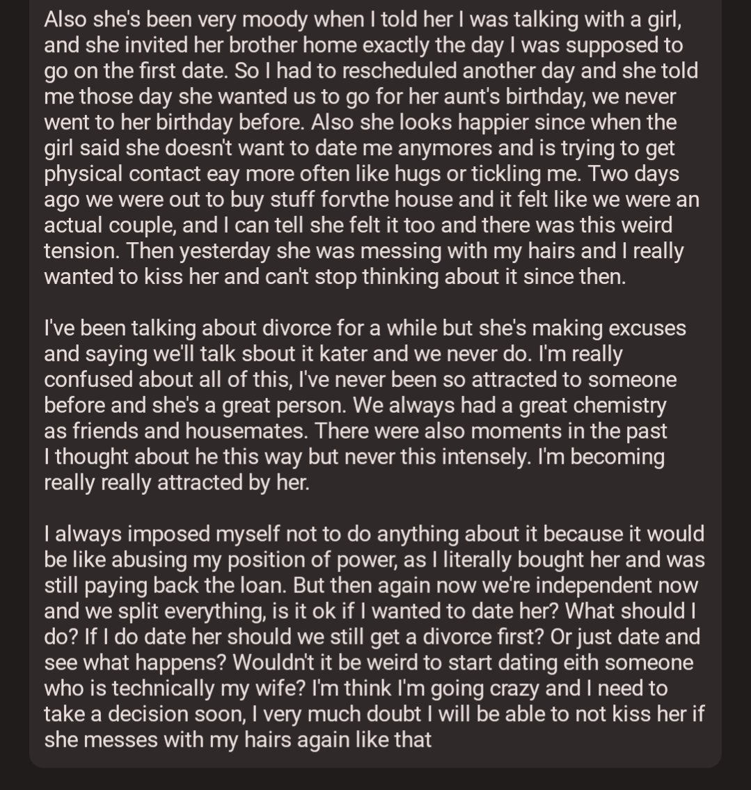 redditships's tweet photo. My (25M) "wife" (23F) sabotaged my date with another girl and is flirting with me https://t.co/54DeK48Jjn https://t.co/prw32l6C0T